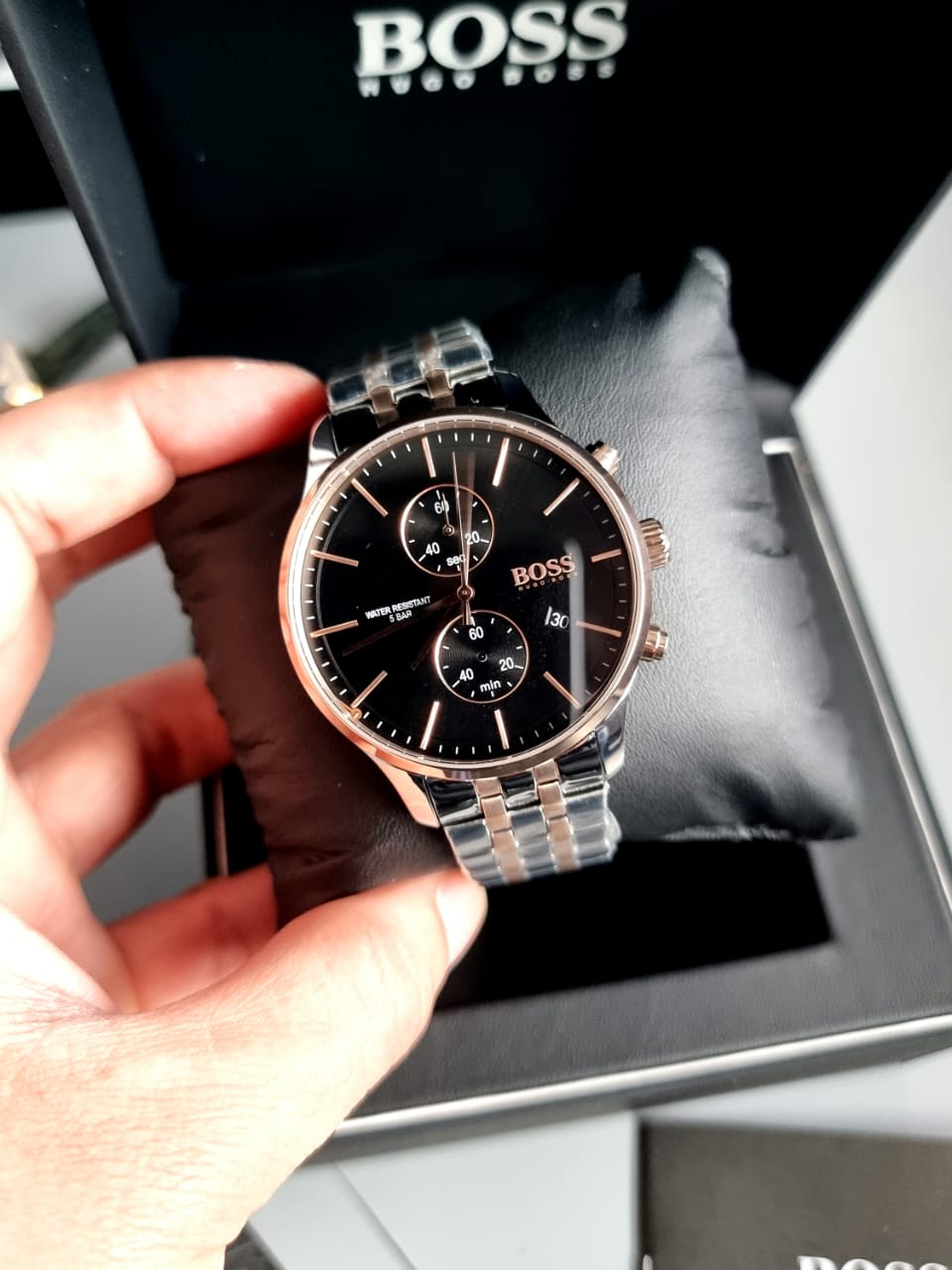  Shop Authentic Hugo Boss Champion Black Dial Silver Steel Strap Watch for Men - 1513871 - Luxxuri