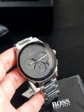  Shop Authentic Hugo Boss Peak Black Dial Silver Steel Strap Watch for Men - 1513762 - Luxxuri