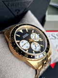  Shop Authentic Guess Odyssey Multifunction Black Dial Gold Steel Strap Watch For Men - W1107G4 - Luxxuri