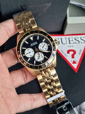  Shop Authentic Guess Odyssey Multifunction Black Dial Gold Steel Strap Watch For Men - W1107G4 - Luxxuri