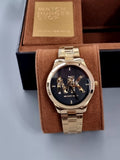  Shop Authentic Michael Kors Runway Quartz Black Dial Gold Steel Strap Watch For Women - MK6682 - Luxxuri