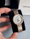  Shop Authentic Emporio Armani Rosa Mother of Pearl Dial Rose Gold Steel Strap Watch For Women - AR11462 - Luxxuri