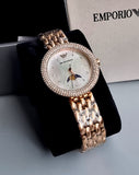  Shop Authentic Emporio Armani Rosa Mother of Pearl Dial Rose Gold Steel Strap Watch For Women - AR11462 - Luxxuri