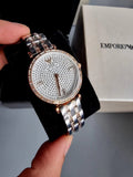  Shop Authentic Emporio Armani Gianni T-Bar Silver Dial Two Tone Steel Strap Watch For Women - AR11293 - Luxxuri