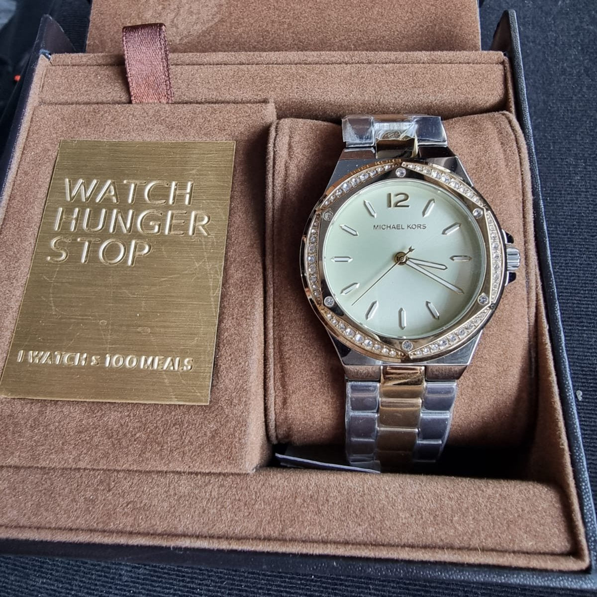  Shop Authentic Michael Kors Lennox Three-Hand Gold Dial Two Tone Steel Strap Watch For Women  - MK6988 - Luxxuri