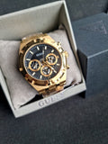  Shop Authentic Guess Continental Black Dial Gold Steel Strap Watch for Men - GW0260G2 - Luxxuri