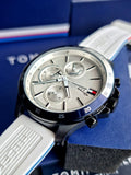  Shop Authentic Tommy Hilfiger Bank Chronograph White Dial White Rubber Strap Watch for Men - 1791723 - Luxxuri