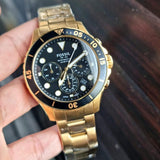  Shop Authentic Fossil FB-03 Chronograph Black Dial Gold Steel Strap Watch for Men - FS5727 - Luxxuri