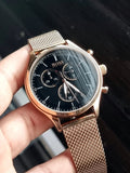  Shop Authentic Hugo Boss Companion Quartz Black Dial Rose Gold Mesh Bracelet Watch For Men - HB1513548 - Luxxuri