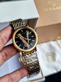  Shop Authentic Versace Virtus Quartz Black Dial Gold Steel Strap Watch for Women - VEHC00619 - Luxxuri