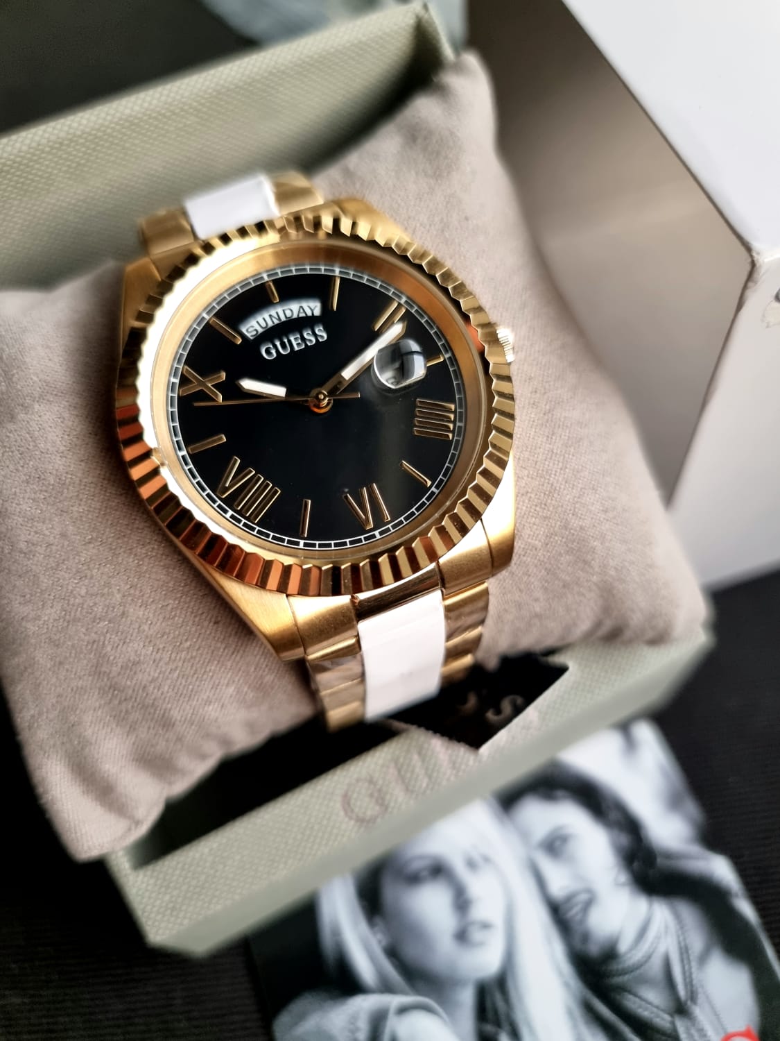  Shop Authentic Guess Connoisseur Black Dial Gold Steel Strap Watch for Men - GW0265G3 - Luxxuri