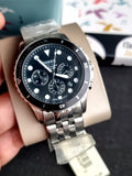  Shop Authentic Fossil FB-01 Chronograph Black Dial Silver Steel Strap Watch for Men - FS5837 - Luxxuri