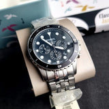  Shop Authentic Fossil FB-01 Chronograph Black Dial Silver Steel Strap Watch for Men - FS5837 - Luxxuri