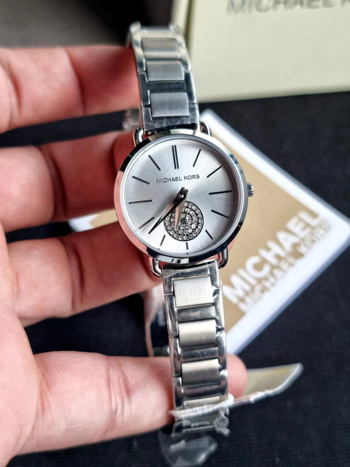  Shop Authentic Michael Kors Portia Quartz Silver Dial Silver Steel Strap Watch For Women - MK3837 - Luxxuri