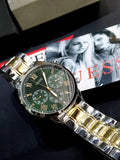  Shop Authentic Guess Hendrix Green Dial Two Tone Steel Strap Watch For Men - GW0066G2 - Luxxuri