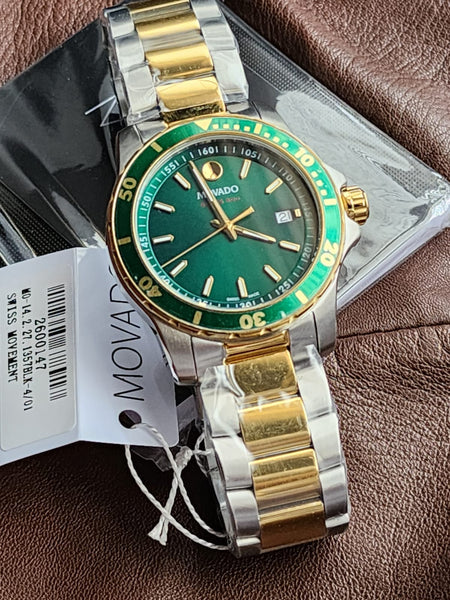  Shop Authentic Movado Series 800 Chronograph Green Dial Two Tone Steel Strap Watch For Men - 2600148 - Luxxuri