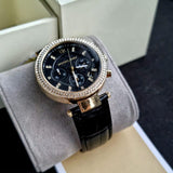  Shop Authentic Michael Kors Parker Chronograph Black Dial Black Leather Strap Watch For Women - MK6984 - Luxxuri