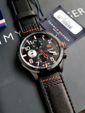  Shop Authentic Tommy Hilfiger Trent Multifunction Black Dial Black Leather Strap Watch for Men - 1791136 - Luxxuri