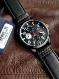  Shop Authentic Tommy Hilfiger Trent Multifunction Black Dial Black Leather Strap Watch for Men - 1791136 - Luxxuri