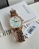  Shop Authentic Emporio Armani Gianni T Bar Quartz Mother of Pearl Dial Rose Gold Steel Strap Watch For Women - AR11385 - Luxxuri