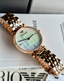  Shop Authentic Emporio Armani Gianni T Bar Quartz Mother of Pearl Dial Rose Gold Steel Strap Watch For Women - AR11385 - Luxxuri