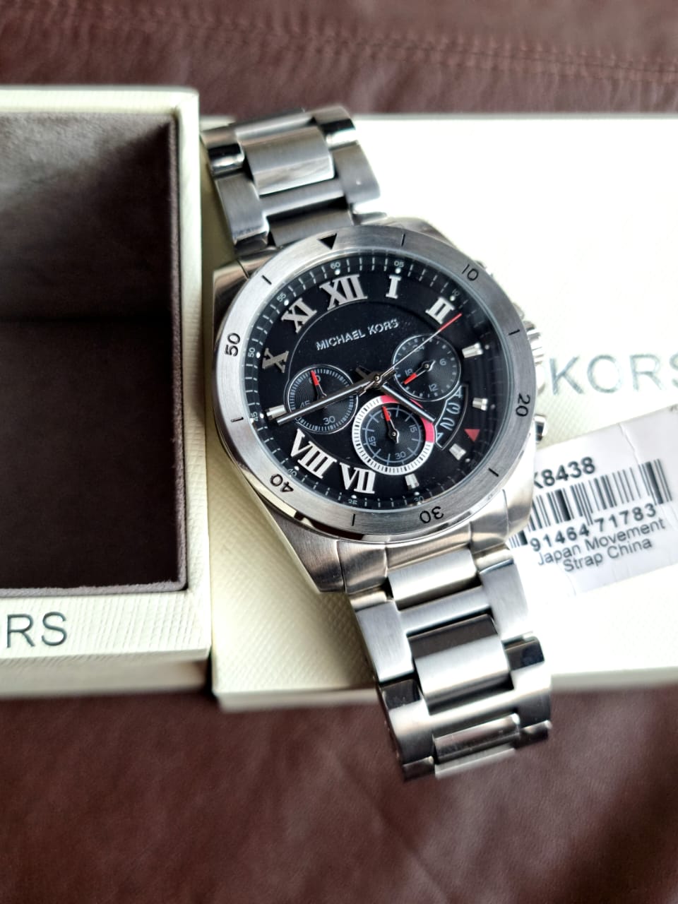  Shop Authentic Michael Kors Brecken Chronograph Quartz Black Dial Silver Steel Strap Watch For Men - MK8438 - Luxxuri