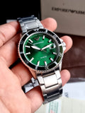  Shop Authentic Emporio Armani Three Hand Green Dial Silver Steel Strap Watch For Men - AR11338 - Luxxuri