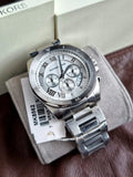  Shop Authentic Michael Kors Brecken Chronograph Silver Dial Silver Steel Strap Watch For Women - MK8562 - Luxxuri