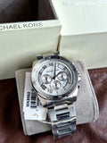  Shop Authentic Michael Kors Brecken Chronograph Silver Dial Silver Steel Strap Watch For Women - MK8562 - Luxxuri