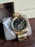  Shop Authentic Michael Kors Brecken Chronograph Quartz Black Dial Gold Steel Strap Watch For Men - MK8481 - Luxxuri