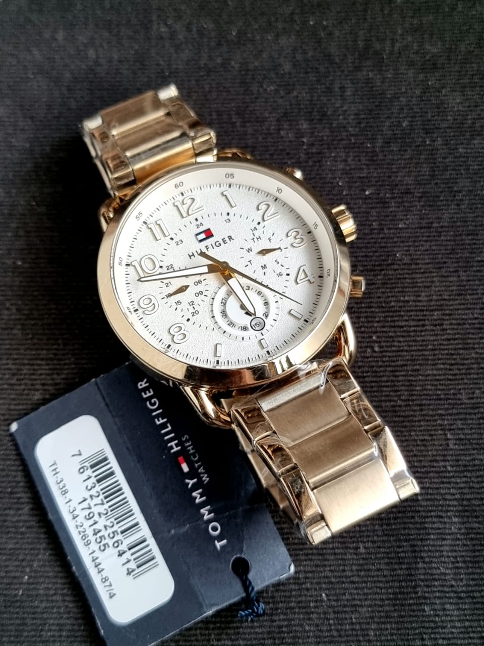  Shop Authentic Tommy Hilfiger Quartz White Dial Gold Steel Strap Watch for Men - 1791455 - Luxxuri