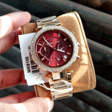  Shop Authentic Michael Kors Parker Chronograph Red Dial Rose Gold Steel Strap Watch For Women - MK6106 - Luxxuri