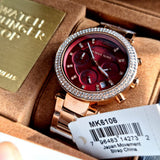  Shop Authentic Michael Kors Parker Chronograph Red Dial Rose Gold Steel Strap Watch For Women - MK6106 - Luxxuri