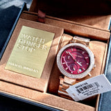  Shop Authentic Michael Kors Parker Chronograph Red Dial Rose Gold Steel Strap Watch For Women - MK6106 - Luxxuri