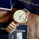  Shop Authentic Tommy Hilfiger Angela Quartz White Dial Rose Gold Steel Strap Watch for Women - 1782124 - Luxxuri
