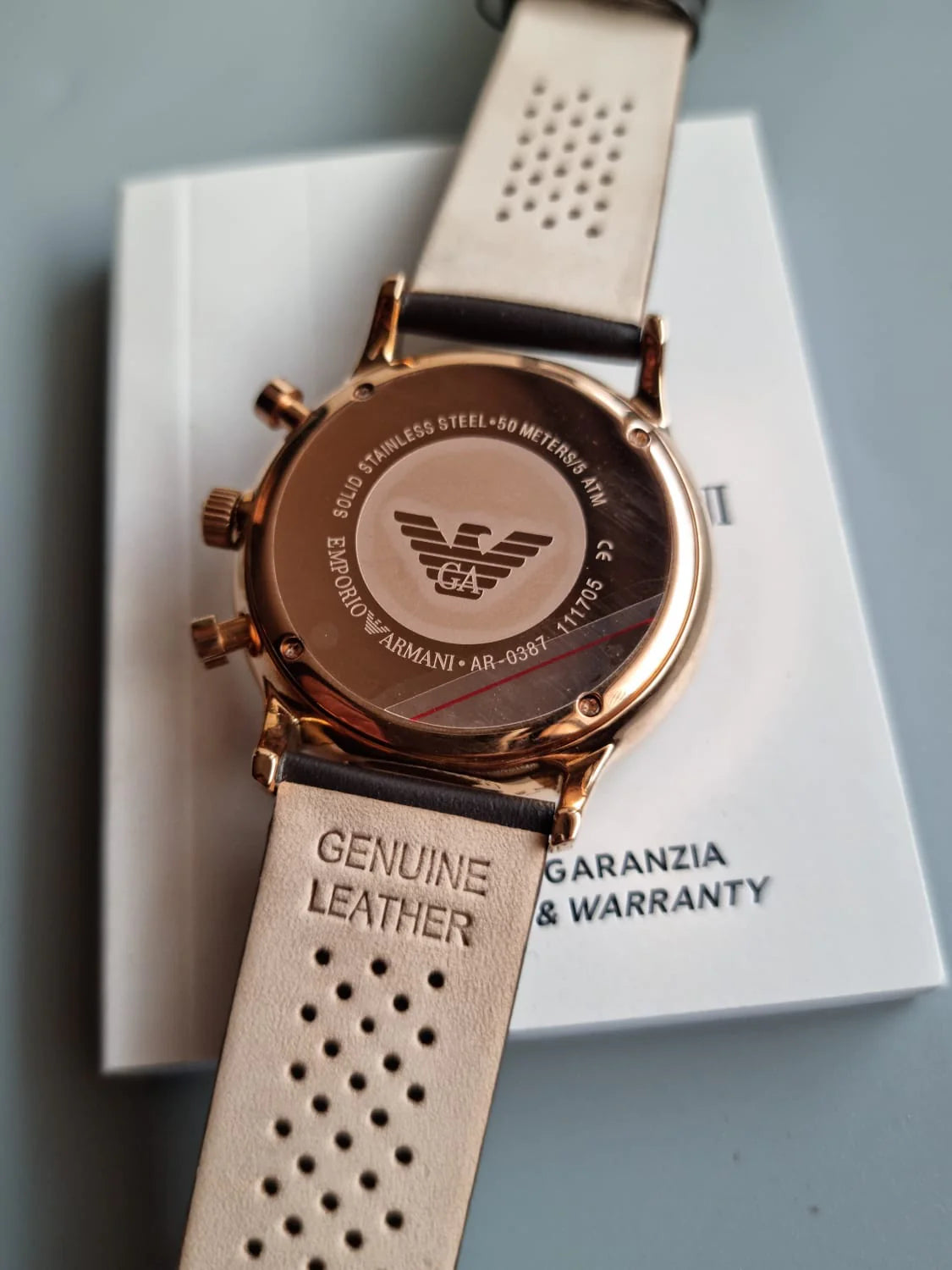  Shop Authentic Emporio Armani Classic Chronograph Brown Dial Brown Leather Strap Watch For Men - AR0387 - Luxxuri