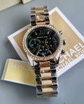  Shop Authentic Michael Kors Lexington Chronograph Green Dial Two Tone Steel Strap Watch For Women - MK7303 - Luxxuri