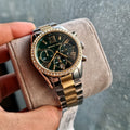  Shop Authentic Michael Kors Lexington Chronograph Green Dial Two Tone Steel Strap Watch For Women - MK7303 - Luxxuri