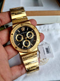  Shop Authentic Versace Greca Chronograph Black Dial Gold Steel Strap Watch For Men - VEZ900421 - Luxxuri