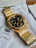  Shop Authentic Versace Greca Chronograph Black Dial Gold Steel Strap Watch For Men - VEZ900421 - Luxxuri