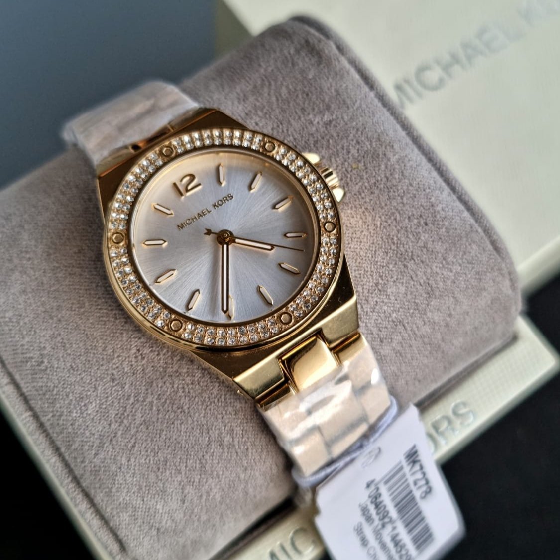  Shop Authentic Michael Kors Lennox Three-Hand Silver Dial Gold Steel Strap Watch For Women - MK7278 - Luxxuri