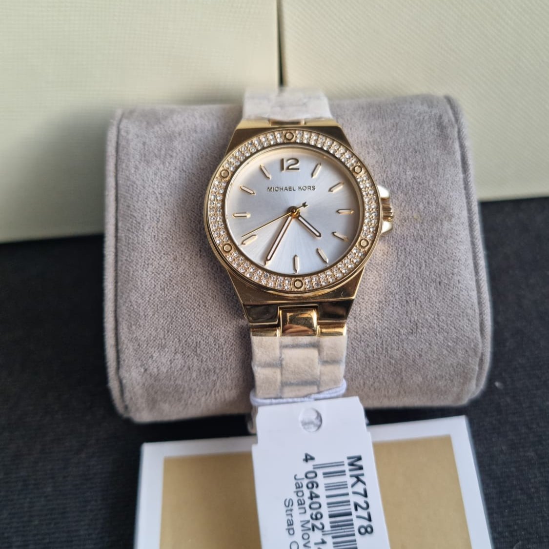  Shop Authentic Michael Kors Lennox Three-Hand Silver Dial Gold Steel Strap Watch For Women - MK7278 - Luxxuri