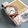  Shop Authentic Michael Kors Lennox Three Hand Silver Dial Rose Gold Steel Strap Watch For Women - MK7279 - Luxxuri