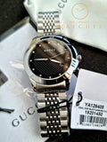 Shop Authentic Gucci G Timeless Diamonds Black Dial Silver Steel Strap Watch For Men - YA126405 - Luxxuri