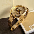  Shop Authentic Michael Kors Parker Crystals Gold Dial Gold Steel Strap Watch For Women - MK4469 - Luxxuri