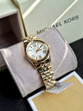 Shop Authentic Michael Kors Lexington Quartz Silver Dial Gold Steel Strap Watch For Women - MK3229 - Luxxuri
