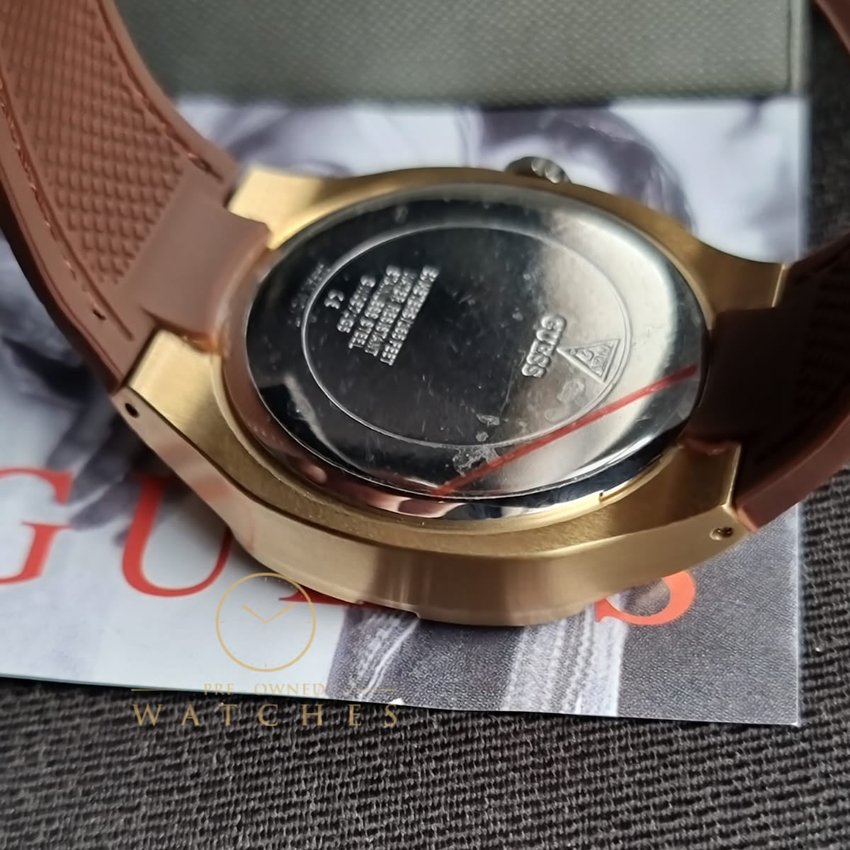  Shop Authentic Guess Headline Chronograph Blue Dial Brown Silicone Strap Watch For Men - GW0571G5 - Luxxuri