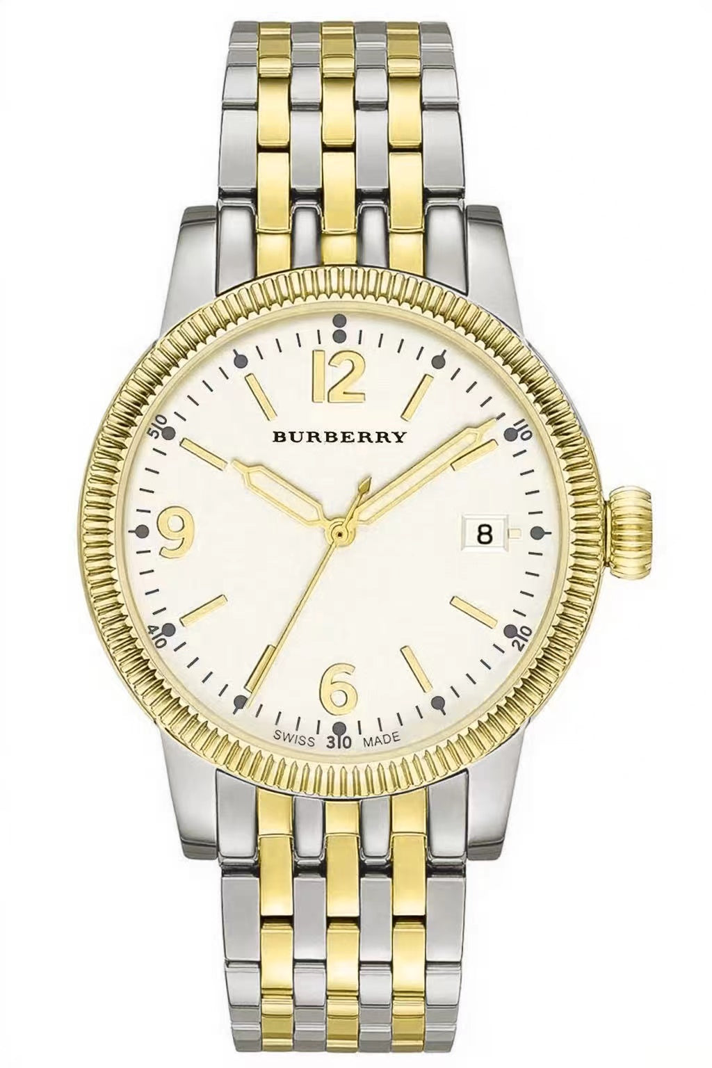  Shop Authentic Burberry Analog White Dial Two Tone Steel Strap Watch for Women - BU7871 - Luxxuri