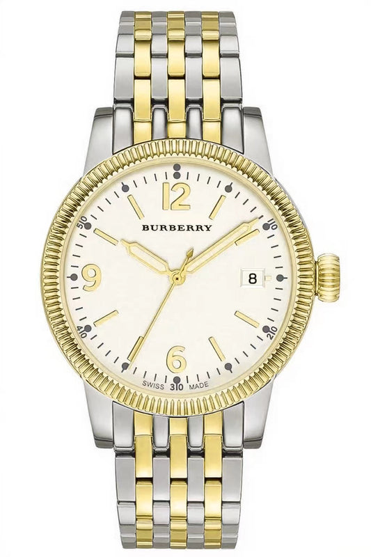  Shop Authentic Burberry Analog White Dial Two Tone Steel Strap Watch for Women - BU7871 - Luxxuri