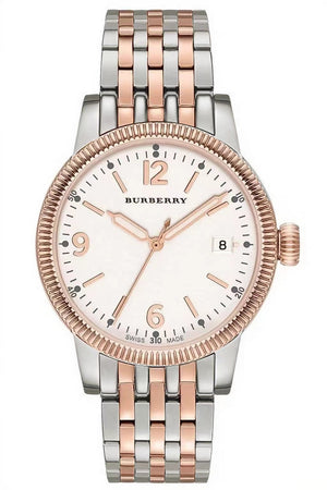  Shop Authentic Burberry Analog White Dial Two Tone Steel Strap Watch for Women - BU7872 - Luxxuri